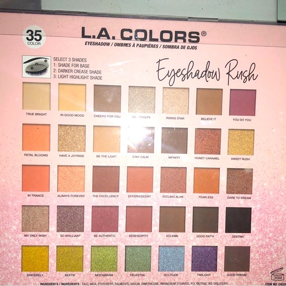 LA Colors Eyeshadow Rush 35 Colors - Picture 6 of 8